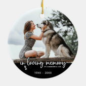 In Loing Memory Dog Photo Pet Memorial Keramisch Ornament (Achterkant)