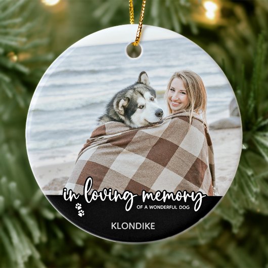 In Loing Memory Dog Photo Pet Memorial Keramisch Ornament