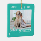 In Loing Memory Dog Photo Pet Memorial Keramisch Ornament (Rechts)