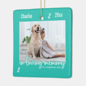 In Loing Memory Dog Photo Pet Memorial Keramisch Ornament (Links)