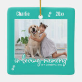 In Loing Memory Dog Photo Pet Memorial Keramisch Ornament (Achterkant)
