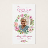 In Loing Memory Floral Photo Funeral Prayer Kaart (Voorkant)