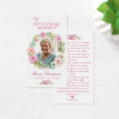 In Loing Memory Floral Photo Funeral Prayer Kaart (Bureau)