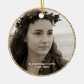 in Loing Memory Foto Wings Memorial Keramisch Ornament (Voorkant)