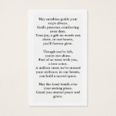 In Loing Memory Funeral Memorial Prayer Kaart (Achterkant)