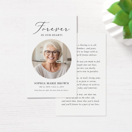 In Loing Memory Funeral Memorial Prayer Kaart (Bureau)