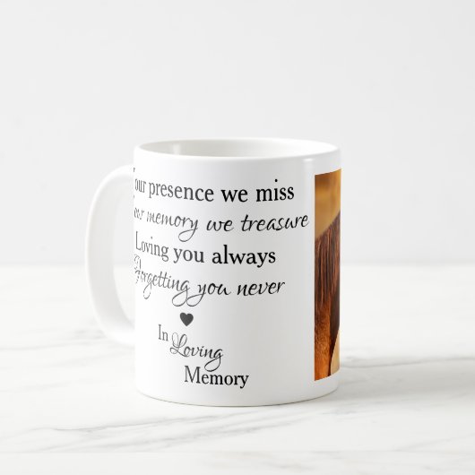 In Loing Memory Horse Memorial Foto Koffiemok (Voorkant links)