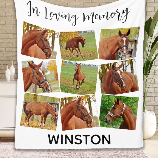 In Loing Memory Horse Memorial Photo Collage Fleece Deken