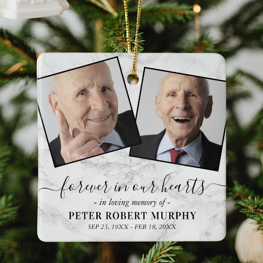 In Loing Memory Marble Memorial Photo Keramisch Ornament