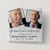 In Loing Memory Marble Memorial Photo Vierkante Button 5,1 Cm (Voorkant)