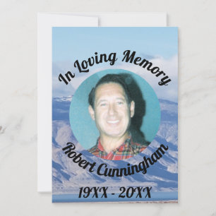 In Loing Memory Mountains Photo Memorial Card Kaart