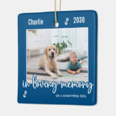 In Loing Memory Pet Memorial 2 Dog Photo Keepslag Keramisch Ornament (Links)