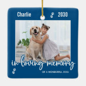 In Loing Memory Pet Memorial 2 Dog Photo Keepslag Keramisch Ornament (Achterkant)