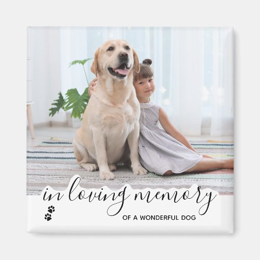 In Loing Memory Pet Memorial Dog Magneet (Voorkant)