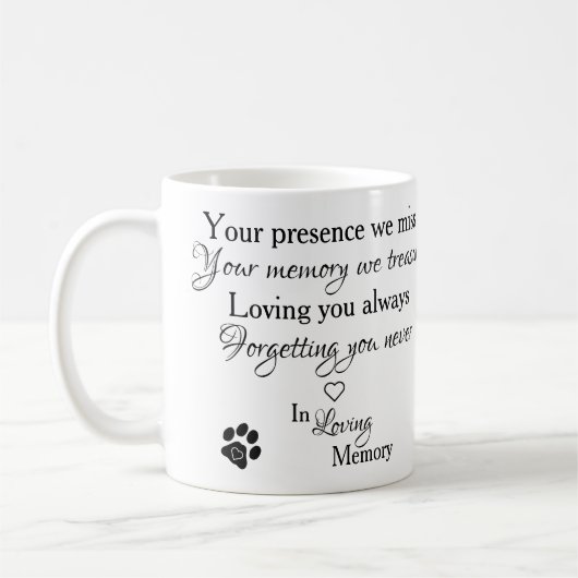 In Loing Memory Pet Memorial Photo Koffiemok (Links)