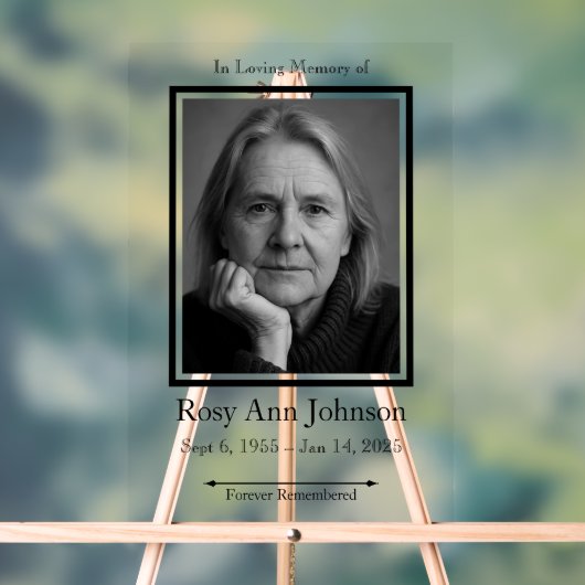 In Loing Memory Photo Funeral Memorial Board Acryl Bord (Neutraal)