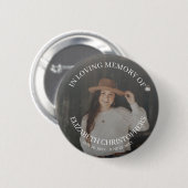 In Loing Memory Photo Funeral Memorial Button (Voorkant /achterkant)