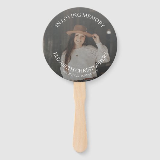 In Loing Memory Photo Funeral Memorial Handwaaier (Voorkant)