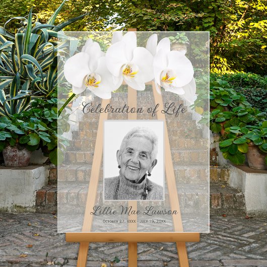 In Loing Memory Photo Memorial Funeral Acryl Bord