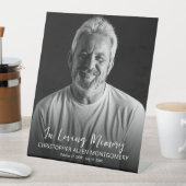In Loing Memory Photo Memorial Funeral Reclamebord Met Voetstuk (Insitu)