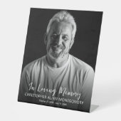 In Loing Memory Photo Memorial Funeral Reclamebord Met Voetstuk (Voorkant)