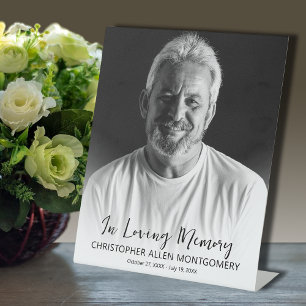 In Loing Memory Photo Memorial Funeral Reclamebord Met Voetstuk
