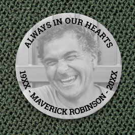 In Loing Memory Photo Memorial Funeral Ronde Button 7,6 Cm