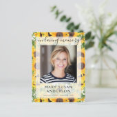In Loing Memory Photo Sunflower Briefkaart (Staand voorkant)