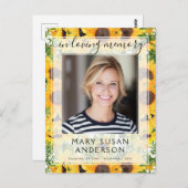 In Loing Memory Photo Sunflower Briefkaart (Voorkant / Achterkant)