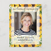 In Loing Memory Photo Sunflower Briefkaart (Voorkant)