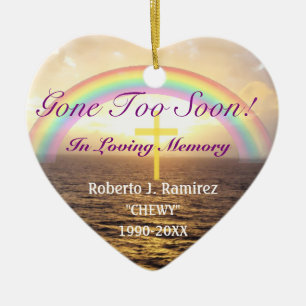 In Loing Memory Rainbow Memorial Keepomwille Keramisch Ornament
