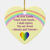 In Loing Memory Rainbow Memorial Keepomwille Keramisch Ornament (Achterkant)