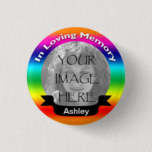 In Loing Memory Rainbow Photo Button