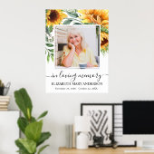 In Loing Memory Sunflower Photo Poster (Thuiskantoor)