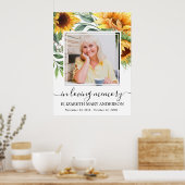 In Loing Memory Sunflower Photo Poster (Keuken)