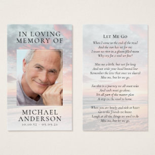 In Loing Memory Sunset Memorial Prayer Kaart
