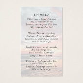 In Loing Memory Sunset Memorial Prayer Kaart (Achterkant)