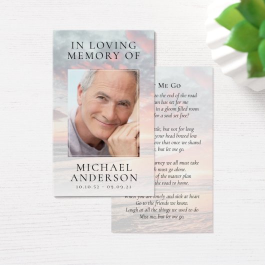 In Loing Memory Sunset Memorial Prayer Kaart (Bureau)