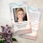 In Loing Memory Sunset Memorial Prayer Kaart