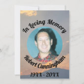 In Loing Memory Sunset Photo Memorial Card Kaart (Voorkant)