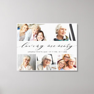 In Loop Geheugen Foto Collage Memorial Keepslag   Canvas Afdruk