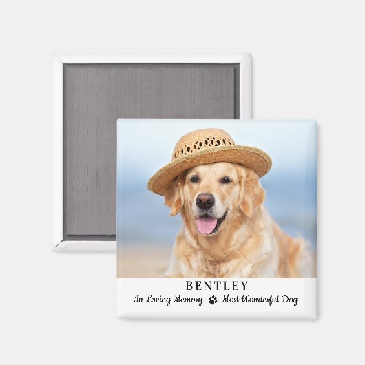 In Loopende Memory Dog Memorial Custom Pet Photo Magneet (Voorkant / Achterkant)