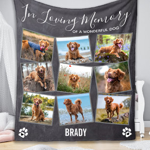 In Loopende Memory Dog Pet Memorial Photo Collage Fleece Deken