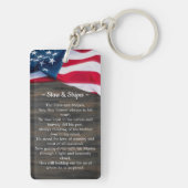 In Loopende Memory Patriotic Flag Memorial Foto Sleutelhanger (achterkant)