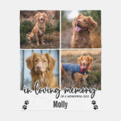 In Loopende Memory Pet Dog Memorial Photo Collage Fleece Deken (Voorkant)