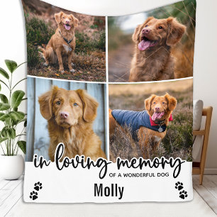 In Loopende Memory Pet Dog Memorial Photo Collage Fleece Deken