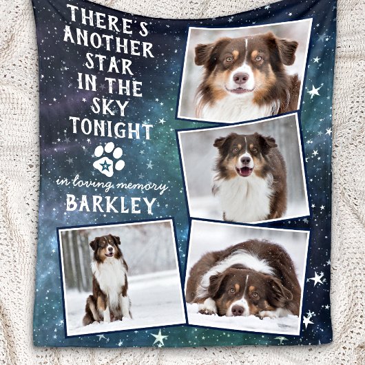 In Loopende Memory Pet Dog Memorial Photo Collage Fleece Deken