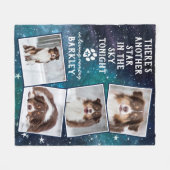 In Loopende Memory Pet Dog Memorial Photo Collage Fleece Deken (Voorkant (Horizontaal))