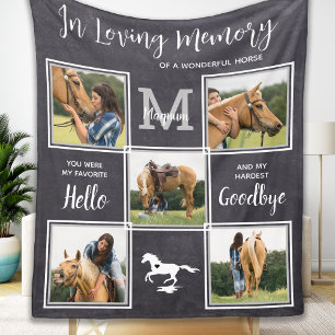 In Loopende Memory Pet Horse Memorial Photo Collag Fleece Deken