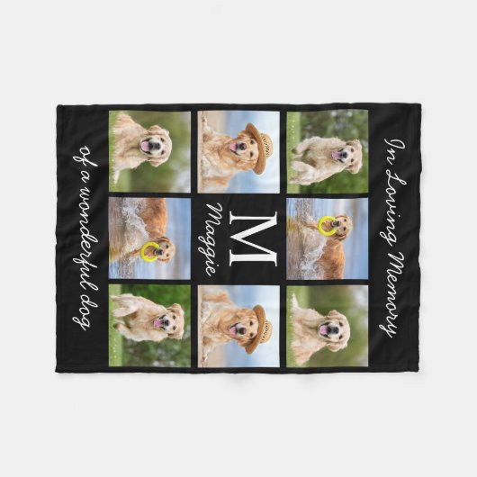 In Loopende Memory Pet Memorial Dog Foto Fleece Deken (Voorkant (Horizontaal))